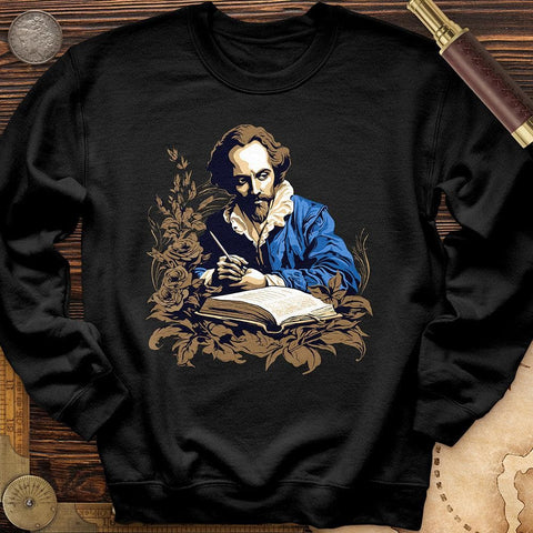 Shakespeare Writing Crewneck Black / S