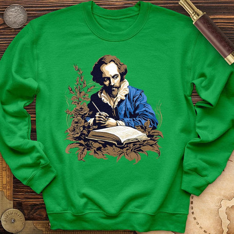 Shakespeare Writing Crewneck Irish Green / S