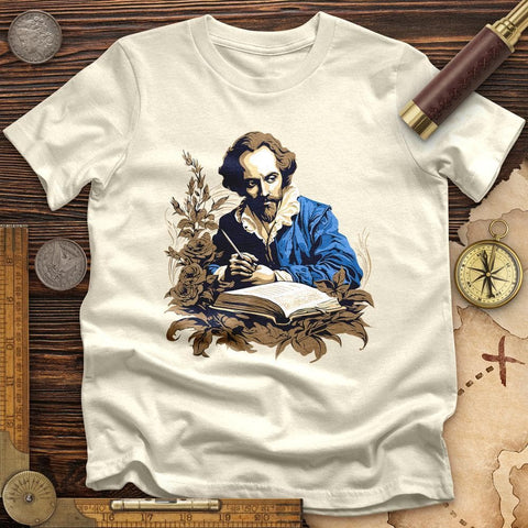 Shakespeare Writing High Quality Tee Natural / S