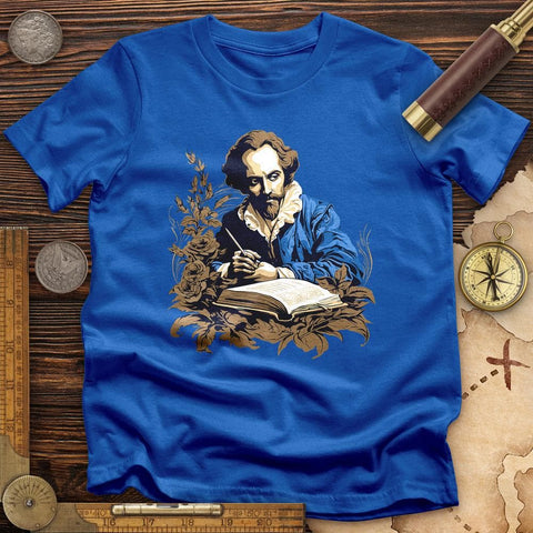 Shakespeare Writing T-Shirt Royal / S