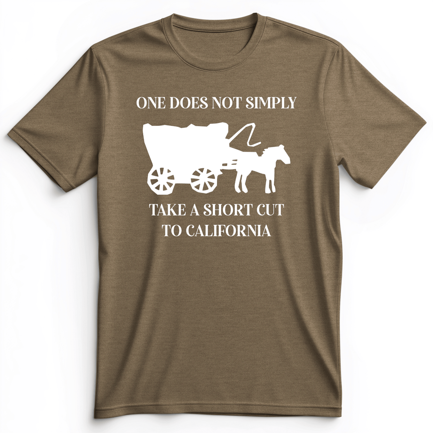 Shortcut To California Premium Tee Heather Olive / S