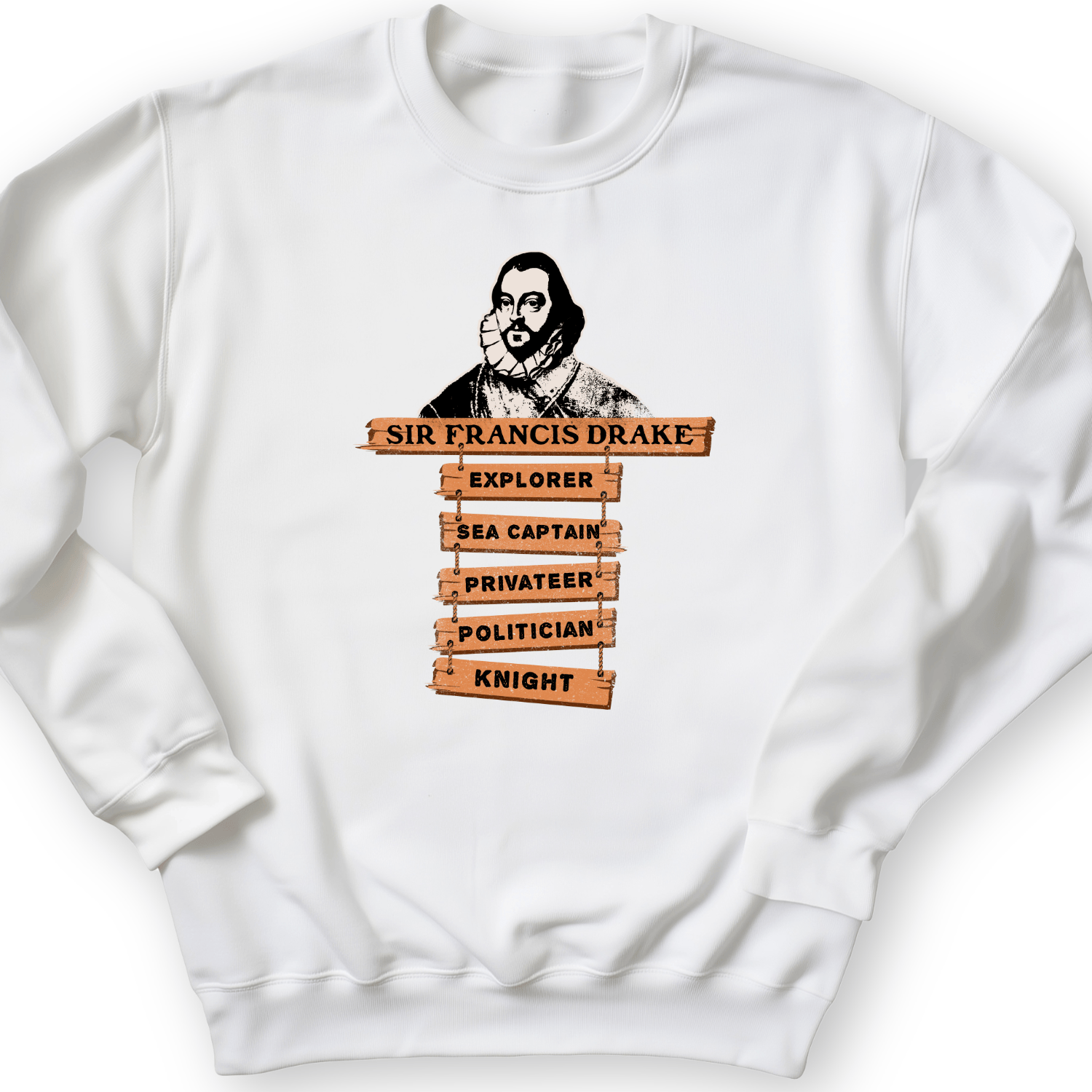 Sir Francis Drake Crewneck White / S
