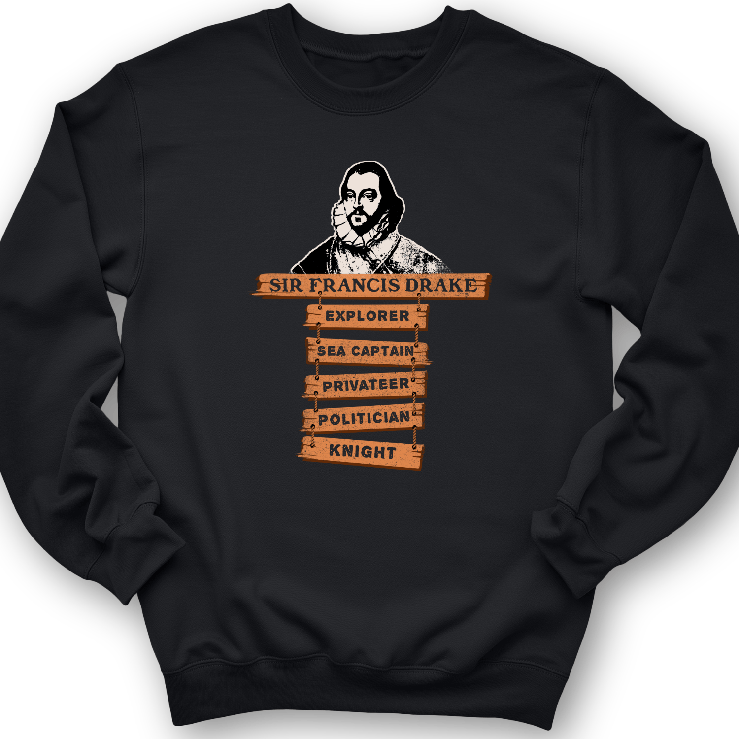 Sir Francis Drake Crewneck Black / S