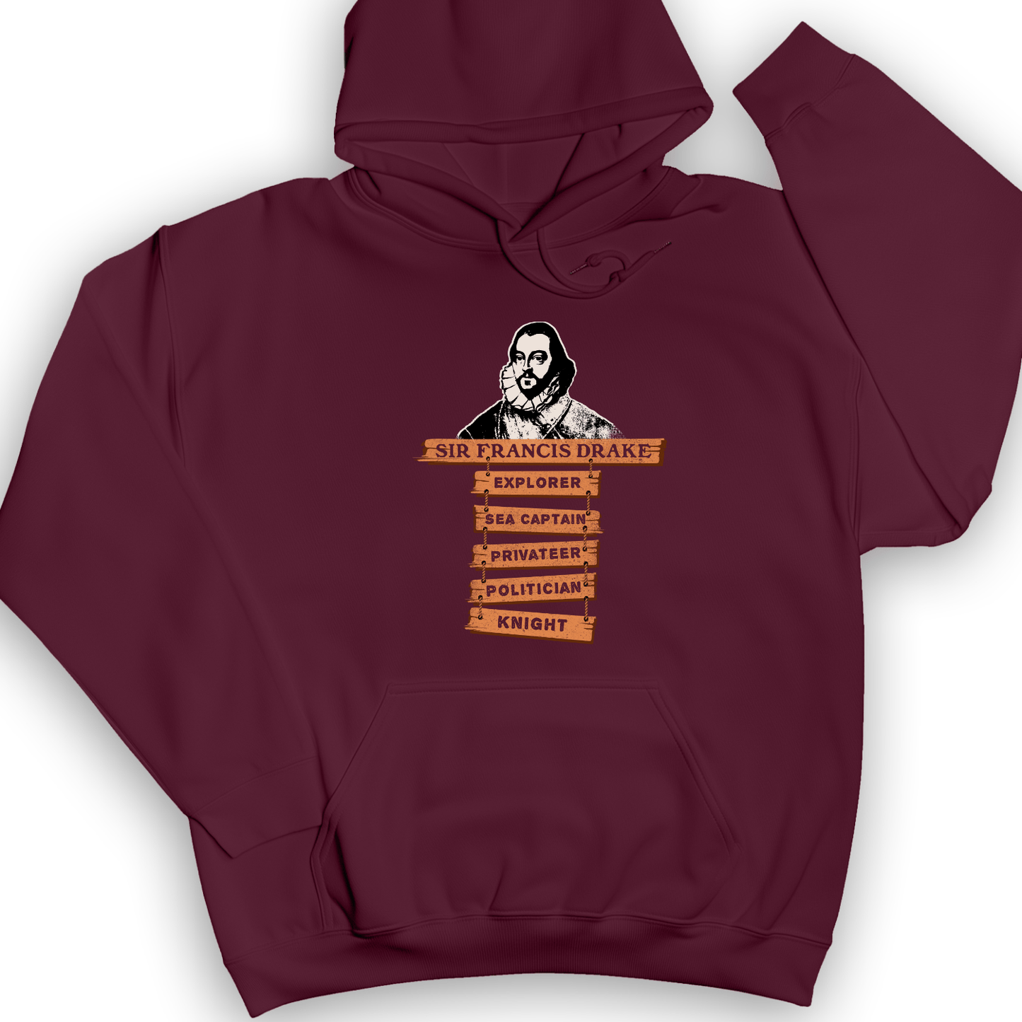 Sir Francis Drake Hoodie Maroon / S