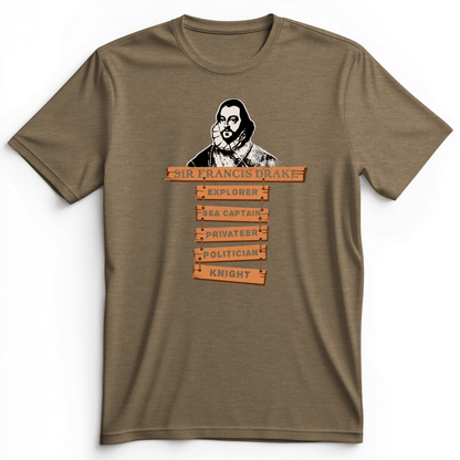 Sir Francis Drake Premium Tee Heather Olive / S