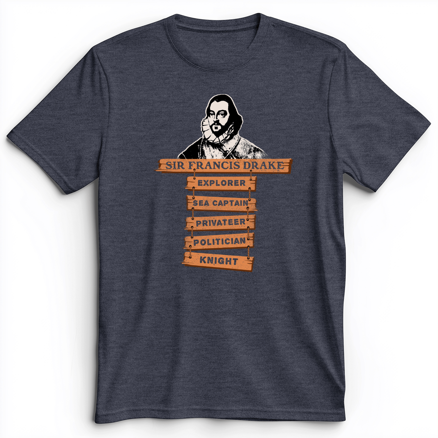 Sir Francis Drake Premium Tee Heather Navy / S