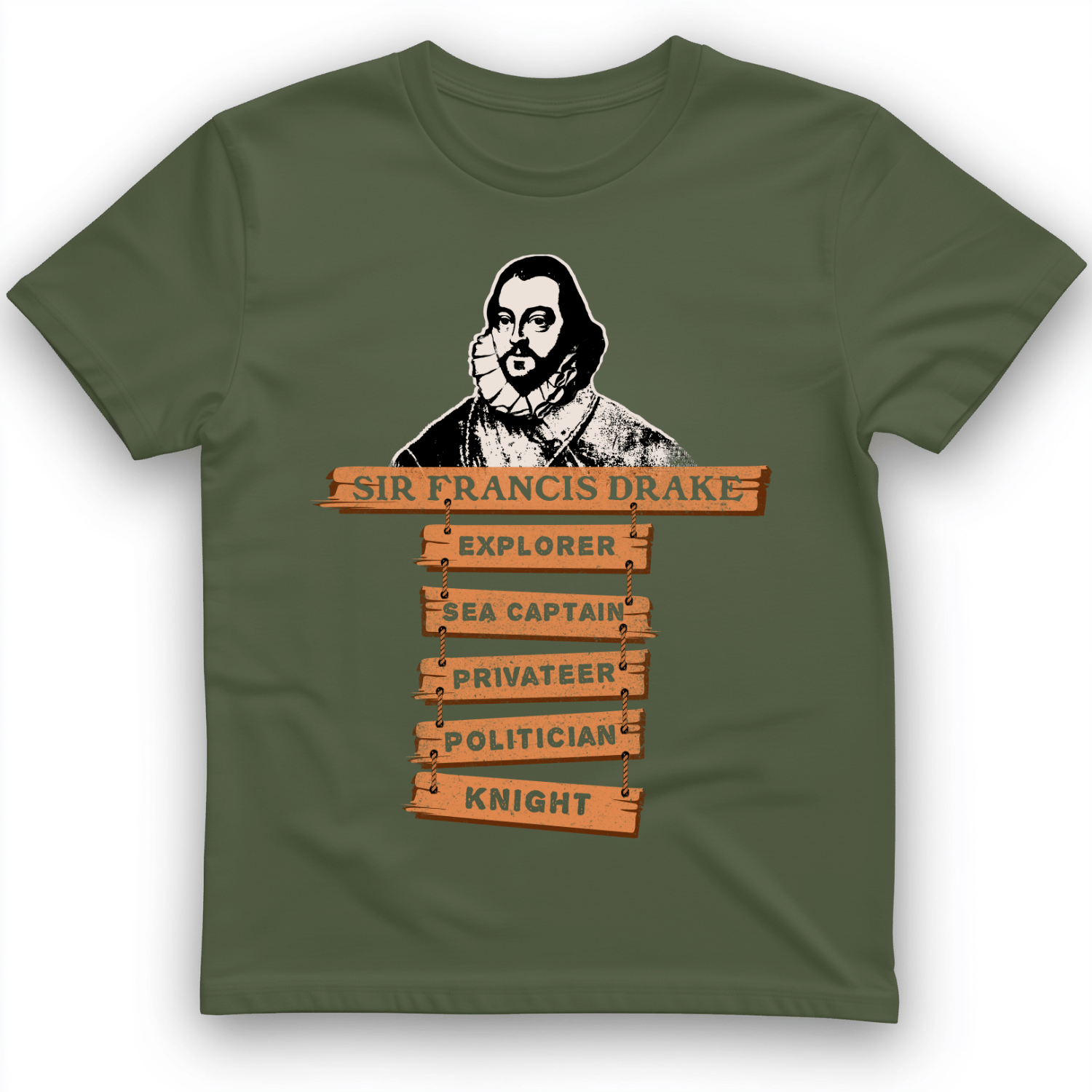 Sir Francis Drake T-Shirt Military Green / S