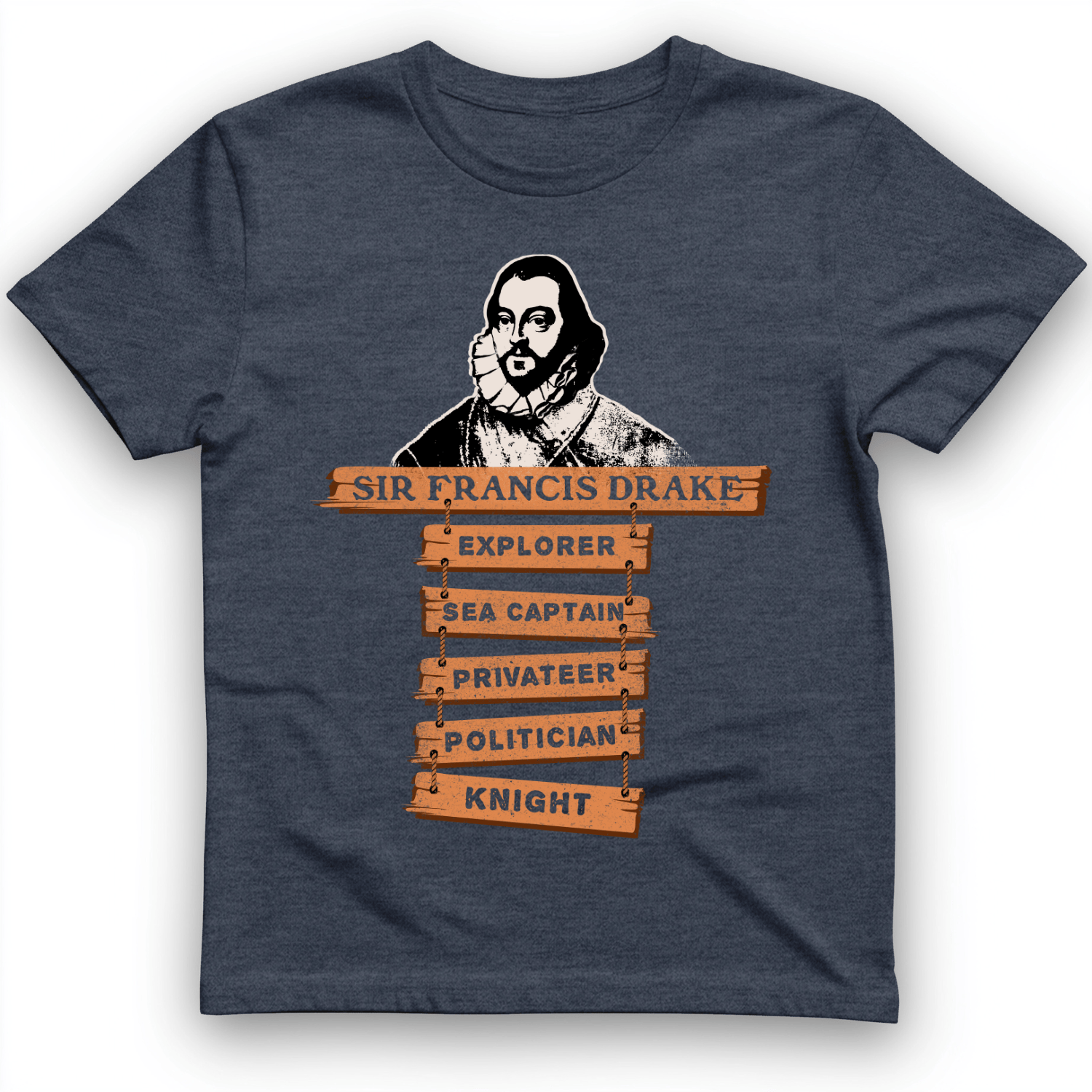 Sir Francis Drake T-Shirt Heather Navy / S