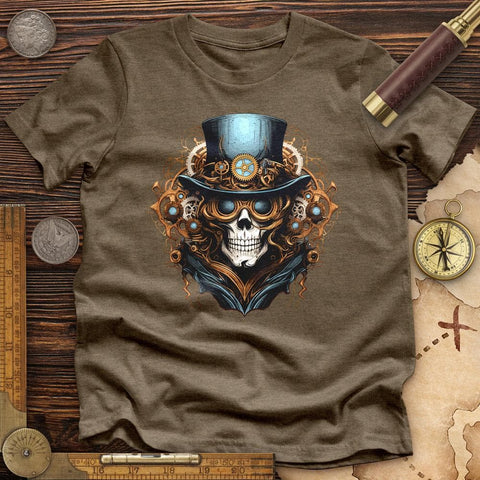 Skull Top Hat Steampunk Premium Quality Tee