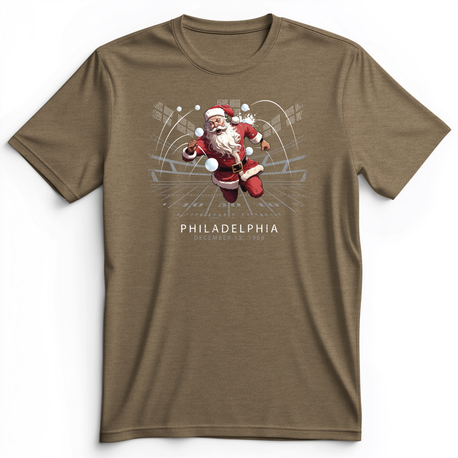 Snowballs at Santa Premium Tee Heather Olive / S