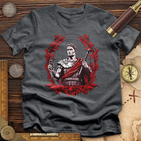 Soldier Holding Sword High Quality Tee Dark Grey Heather / S