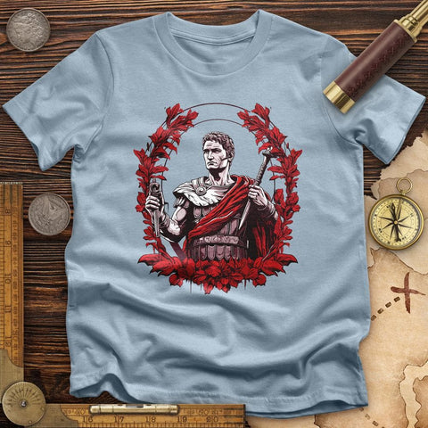 Soldier Holding Sword High Quality Tee Light Blue / S