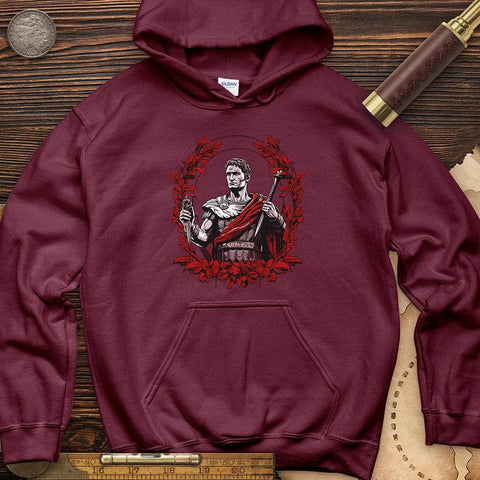 Soldier Holding Sword Hoodie Maroon / S