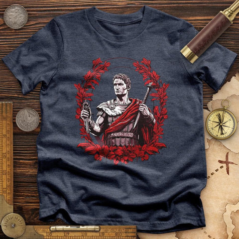 Soldier Holding Sword T-Shirt Heather Navy / S