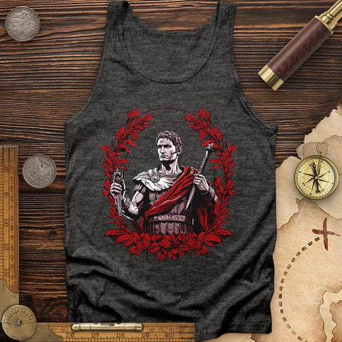 Soldier Holding Sword Tank Charcoal Black TriBlend / XS