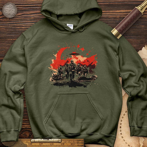 Soldiers Walking Hoodie Military Green / S