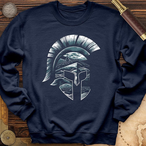 Spartan Helmet Crewneck Navy / S