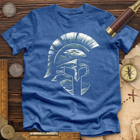 Spartan Helmet High Quality Tee Heather True Royal / S