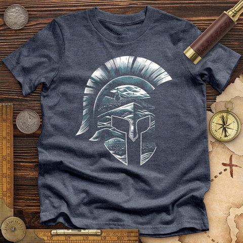 Spartan Helmet High Quality Tee Heather Navy / S