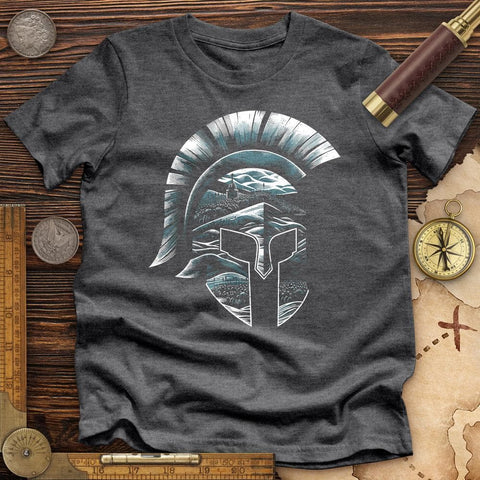 Spartan Helmet High Quality Tee Dark Grey Heather / S