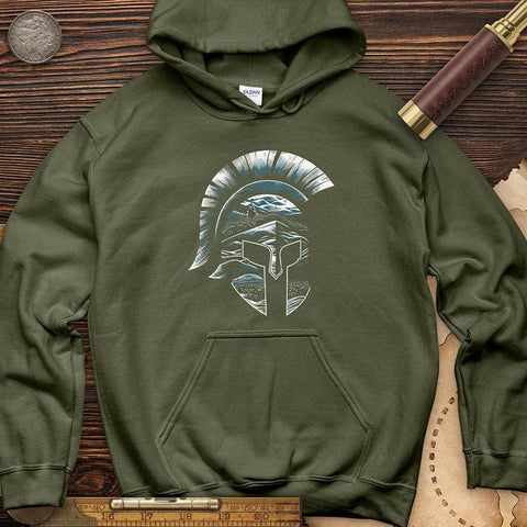 Spartan Helmet Hoodie Military Green / S