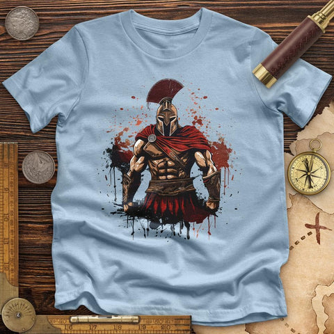 Spartan Soldier Splatter High Quality Tee Light Blue / S