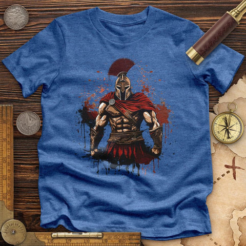 Spartan Soldier Splatter High Quality Tee Heather True Royal / S