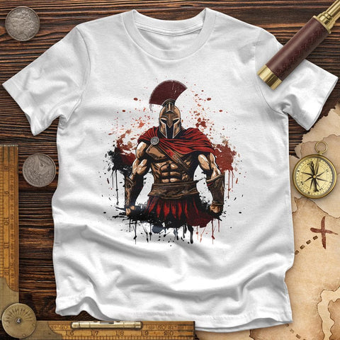 Spartan Soldier Splatter High Quality Tee White / S