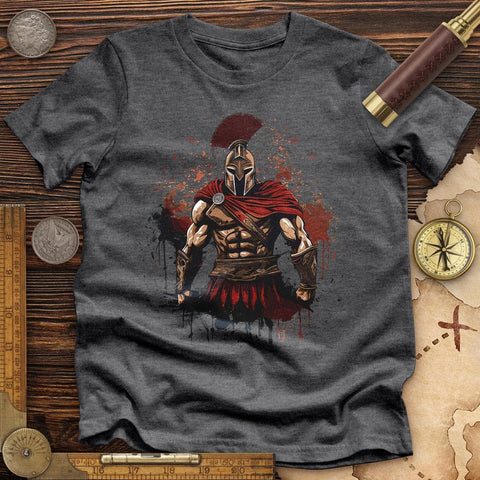 Spartan Soldier Splatter High Quality Tee Dark Grey Heather / S