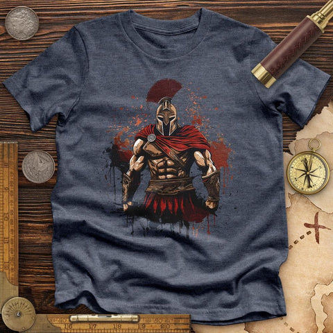 Spartan Soldier Splatter High Quality Tee Heather Navy / S