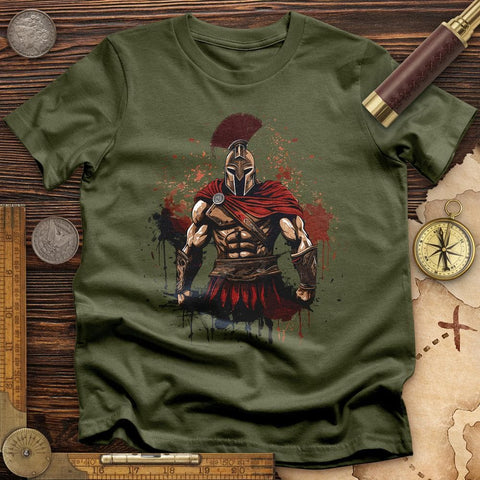 Spartan Soldier Splatter T-Shirt Military Green / S