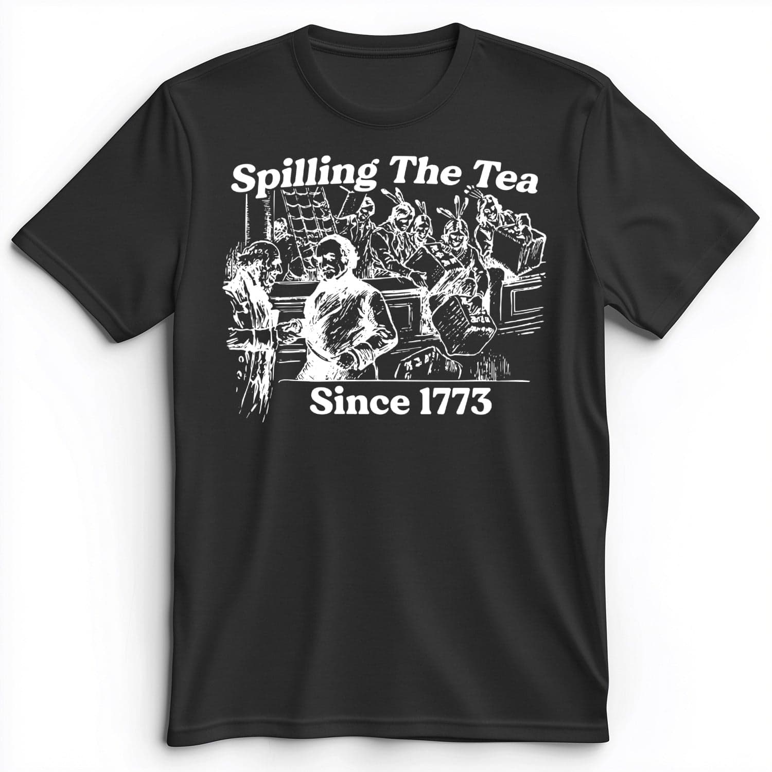Spilling The Tea Since 1773 Premium Tee Dark Grey Heather / S