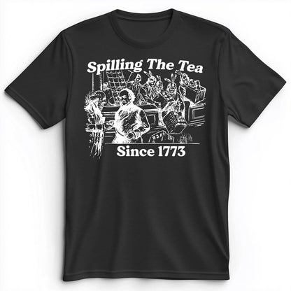Spilling The Tea Since 1773 Premium Tee Dark Grey Heather / S