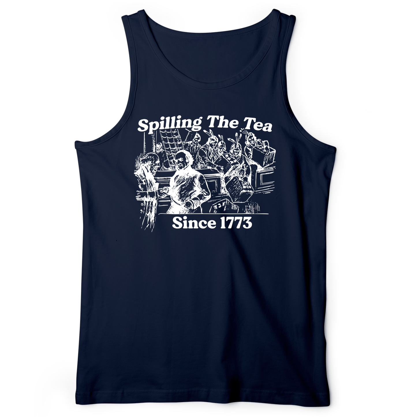 Spilling The Tea Since 1773 Tank Navy / XS