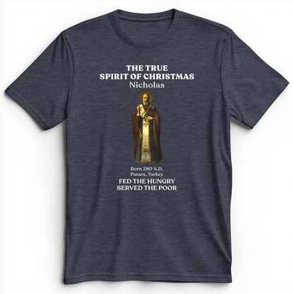 St Nicholas Premium Tee Heather Navy / S