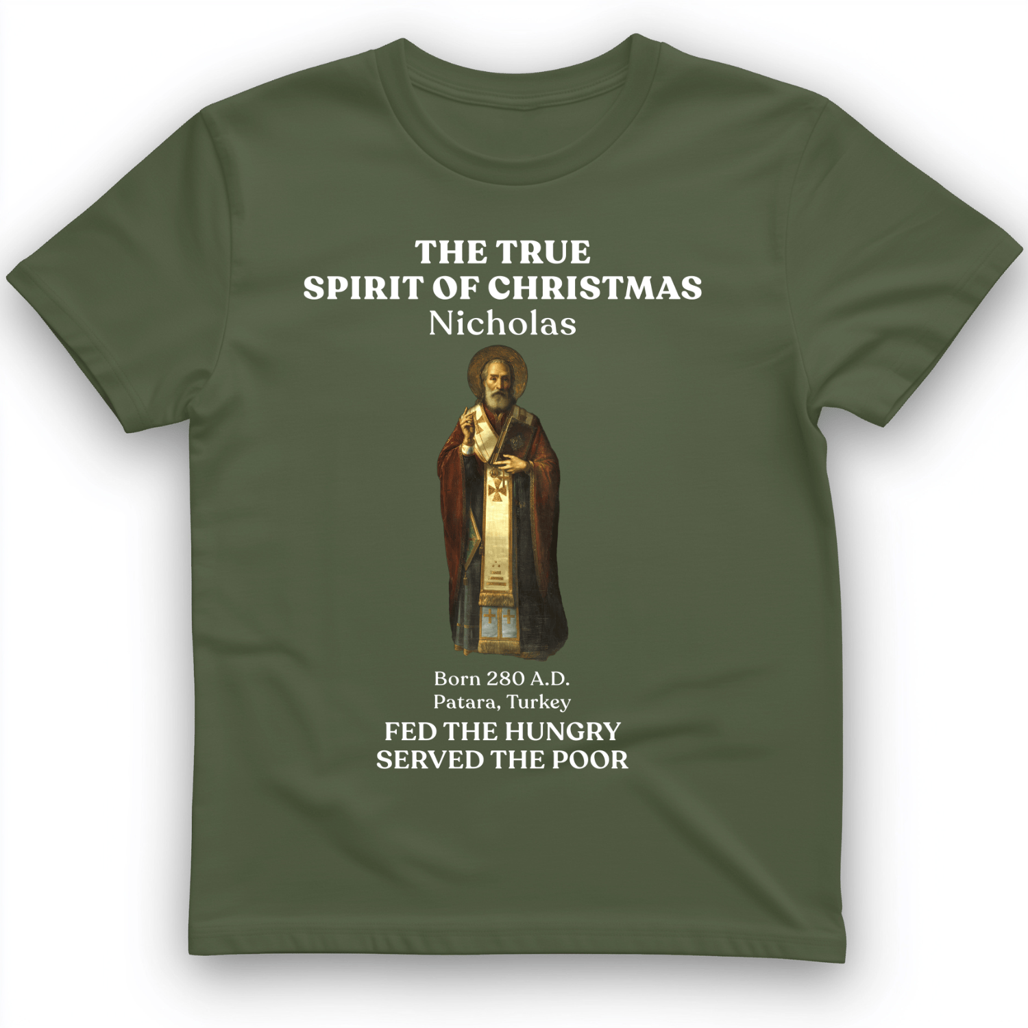 St Nicholas T-Shirt Military Green / S