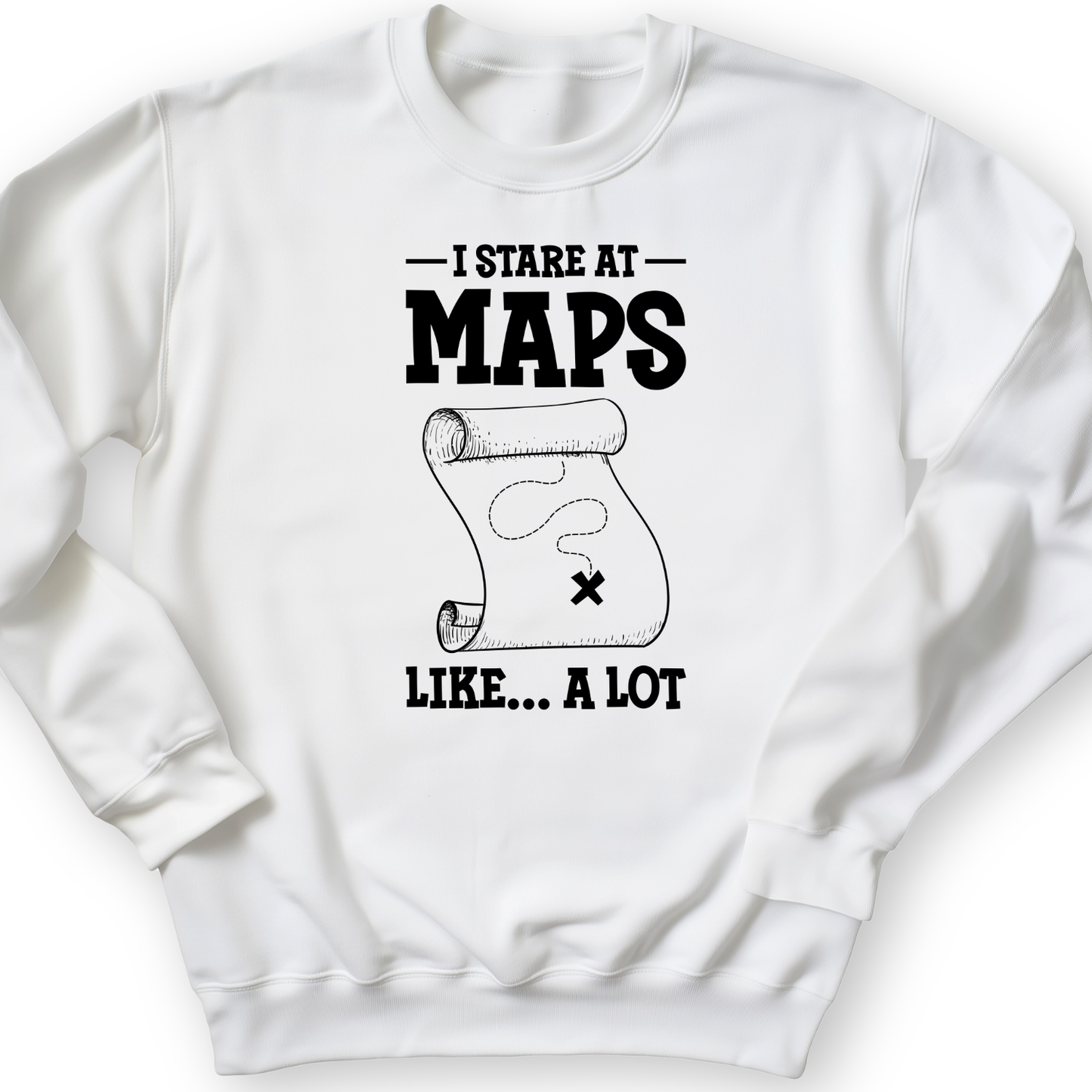 Stare at Maps Crewneck White / S