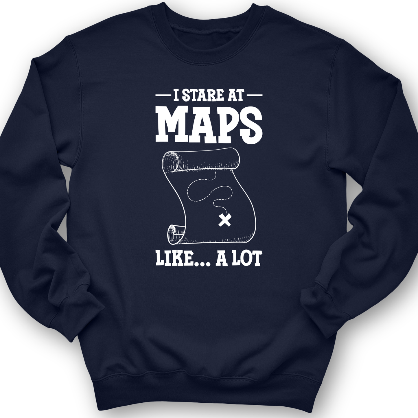 Stare at Maps Crewneck Navy / S
