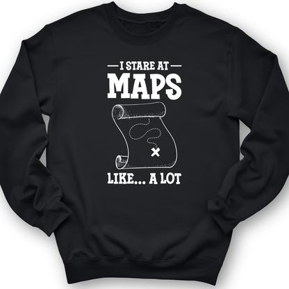 Stare at Maps Crewneck Black / S