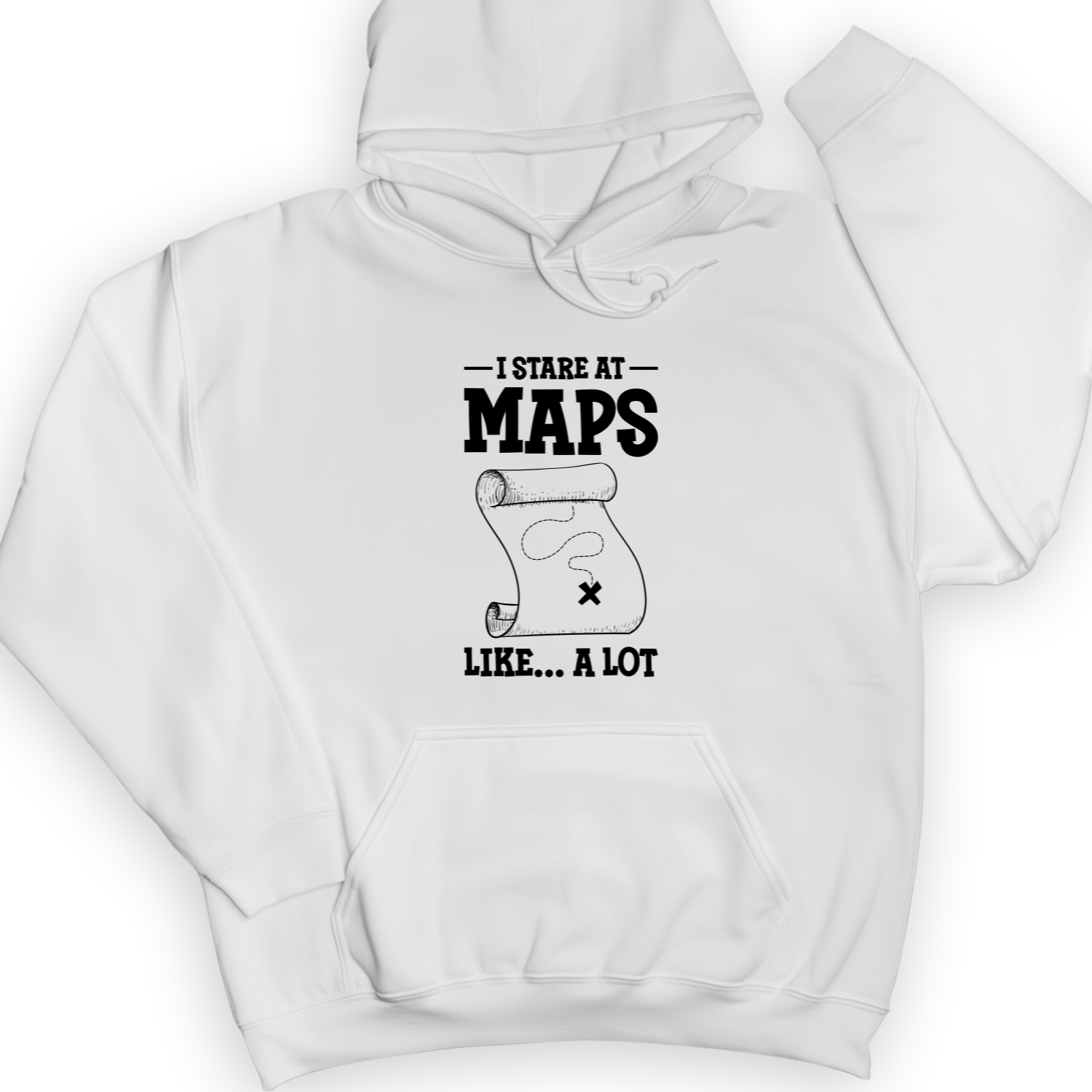Stare at Maps Hoodie White / S