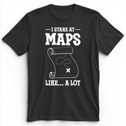 Stare at Maps Premium Tee Dark Grey Heather / S