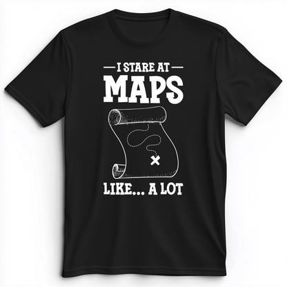 Stare at Maps Premium Tee Black / S
