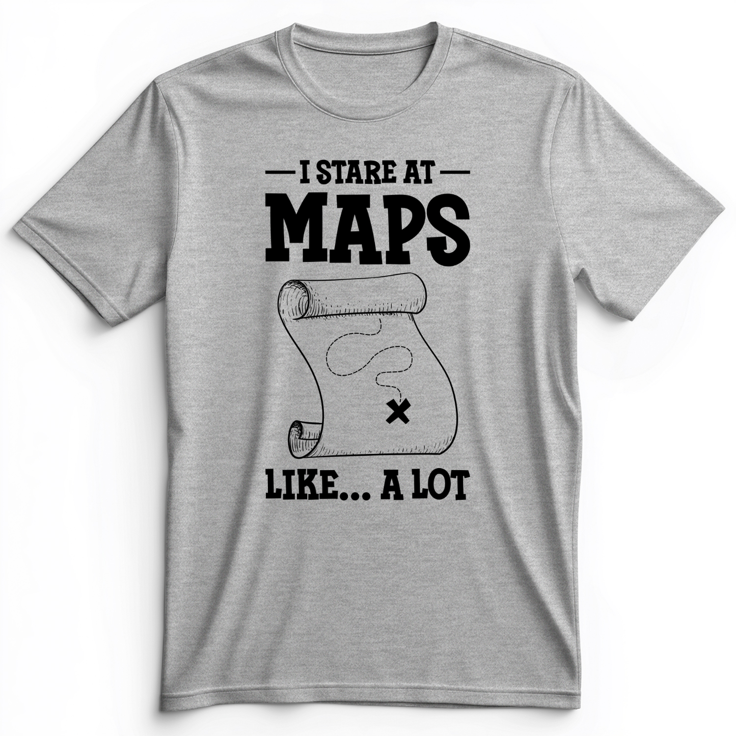 Stare at Maps Premium Tee Athletic Heather / S