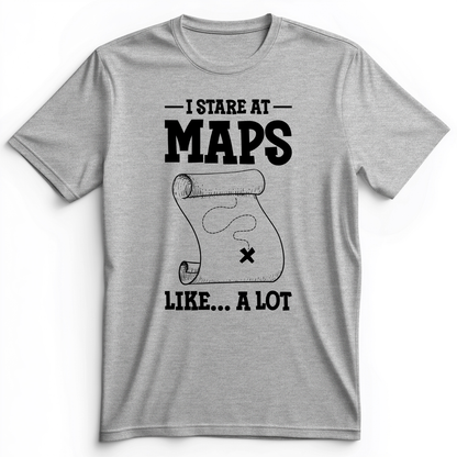 Stare at Maps Premium Tee Athletic Heather / S