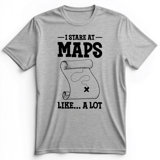 Stare at Maps Premium Tee Athletic Heather / S
