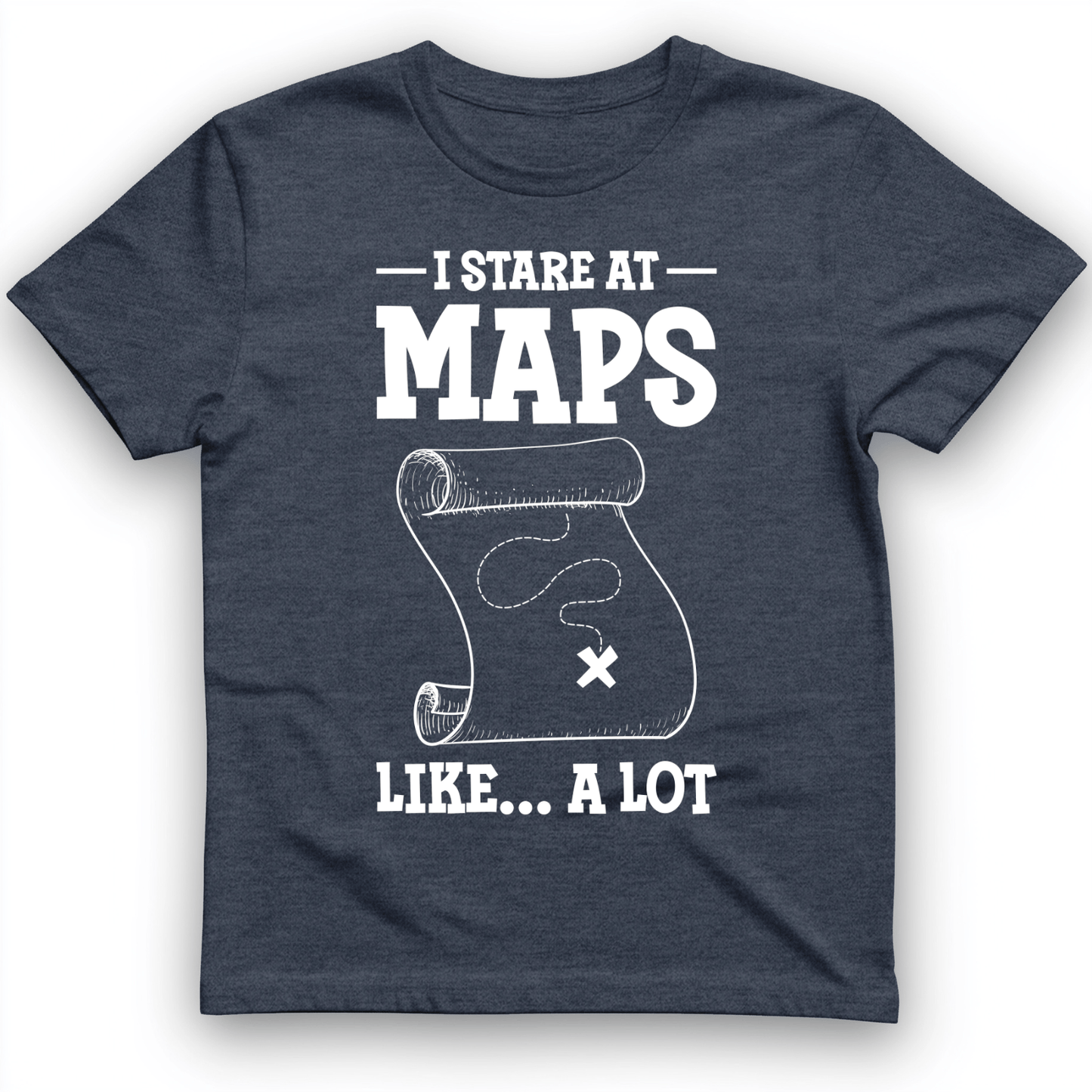 Stare at Maps T-Shirt Heather Navy / S