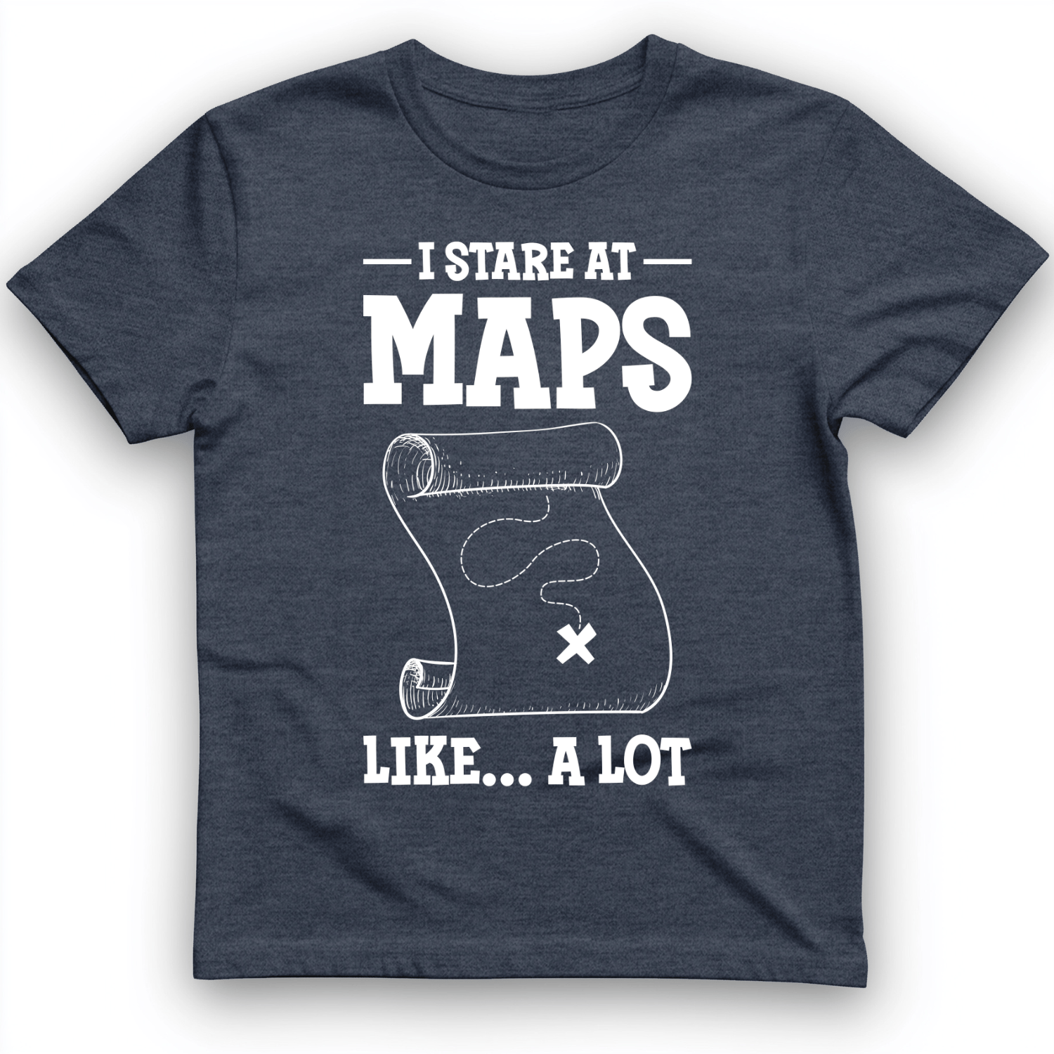 Stare at Maps T-Shirt Heather Navy / S