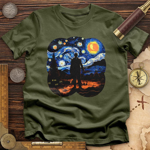Starry Fall T-Shirt Military Green / S