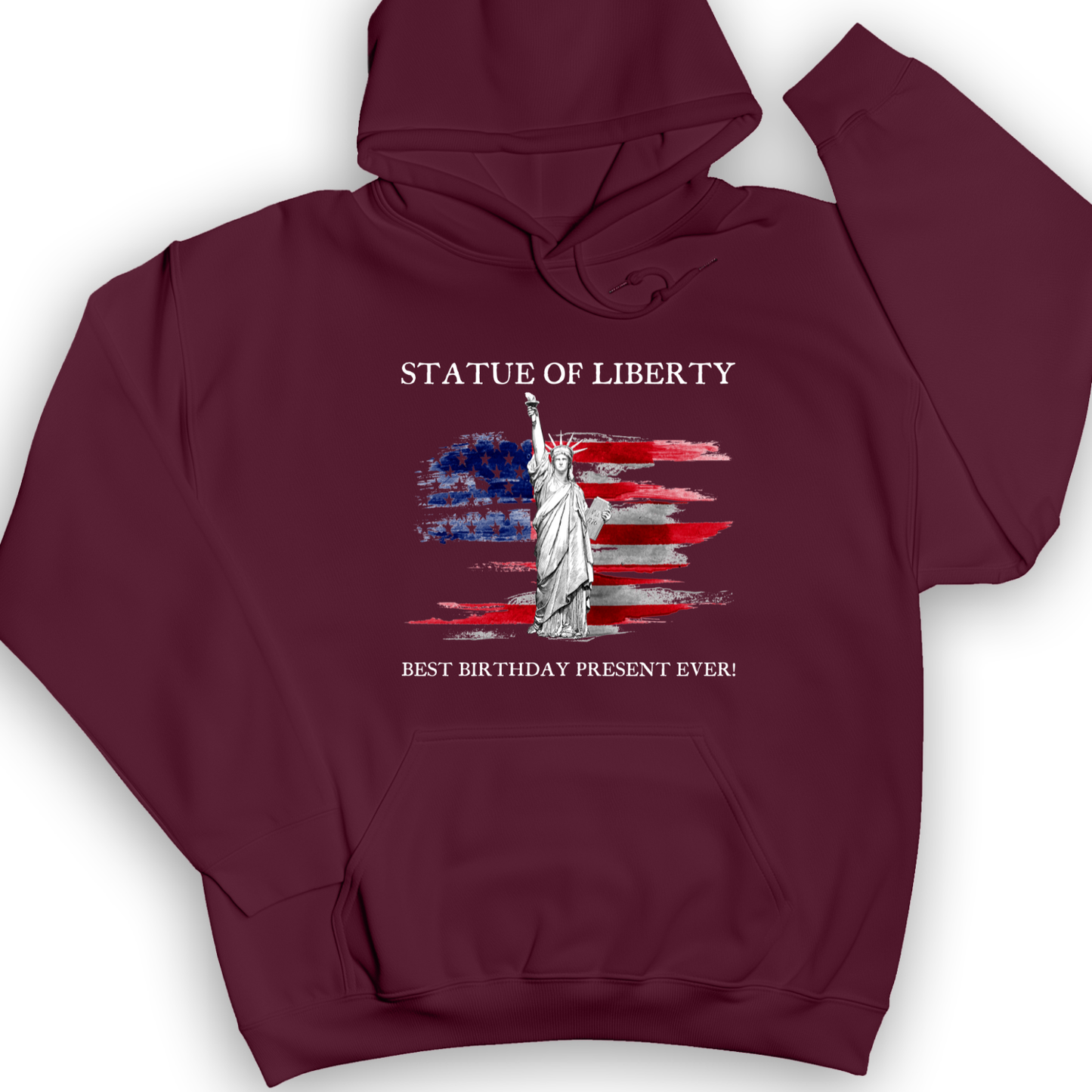 Statue Of Liberty Hoodie Maroon / S
