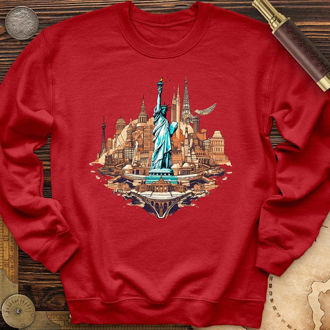 Statue of Liberty of New York Crewneck Red / S